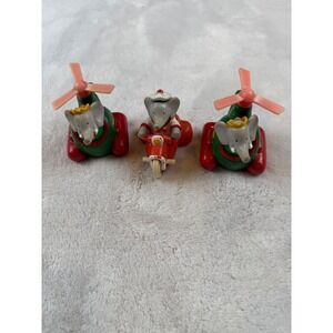 Vintage Arbys Babar Elephant Toys 1990 Lot Of 3 Helicopter Motorcycle